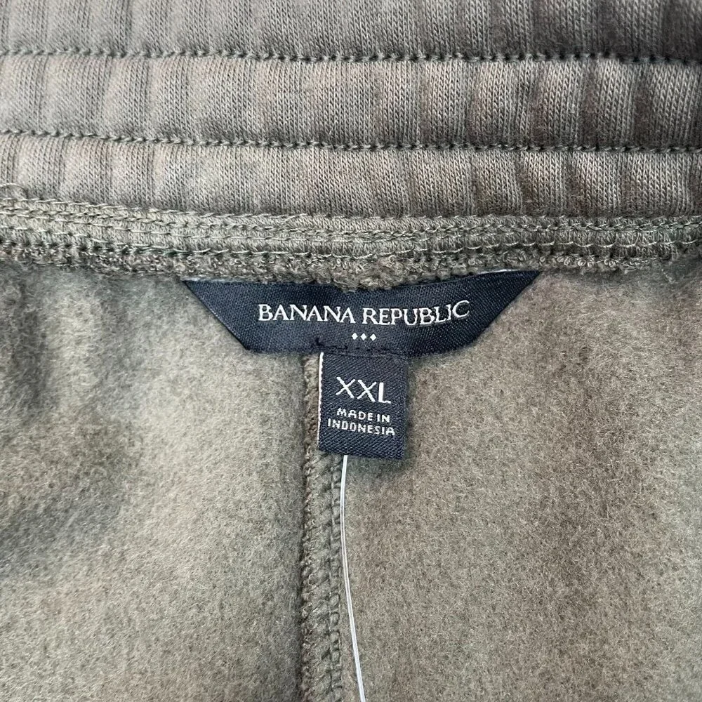 Banana Republic Jogger Sweatpants XXL Olive Green Fleece Lounge Pants Men's NWT - Picture 10 of 12